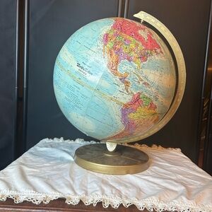 Classic World Globe with Gold Base